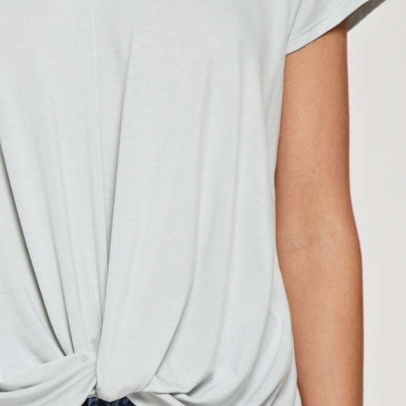 Pastel Sage Green Front Knot Tee - Picture 4 of 4